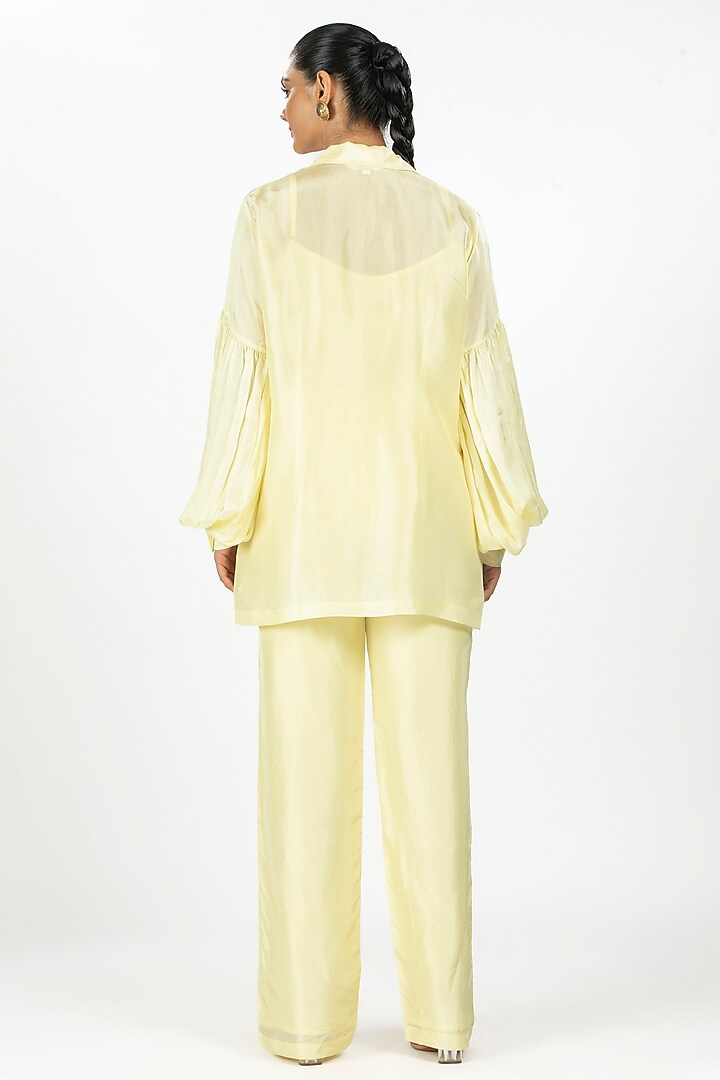 Yellow Bamboo Silk Shirt by ORU PRET at Pernia's Pop Up Shop