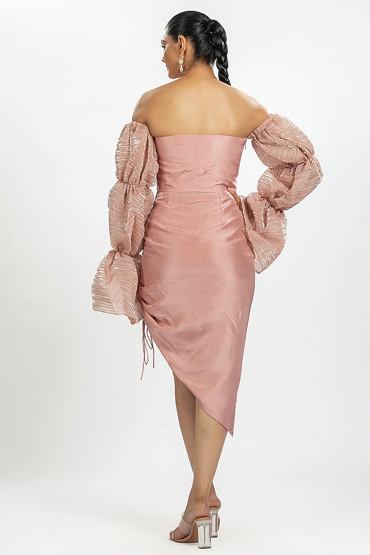 Pink Bamboo Silk Cocktail Dress by ORU PRET at Pernia's Pop Up Shop