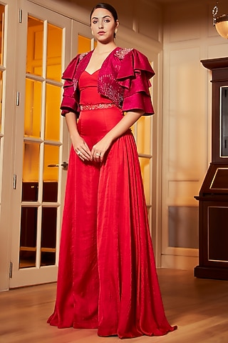 Red Jumpsuit With Jacket by Oru