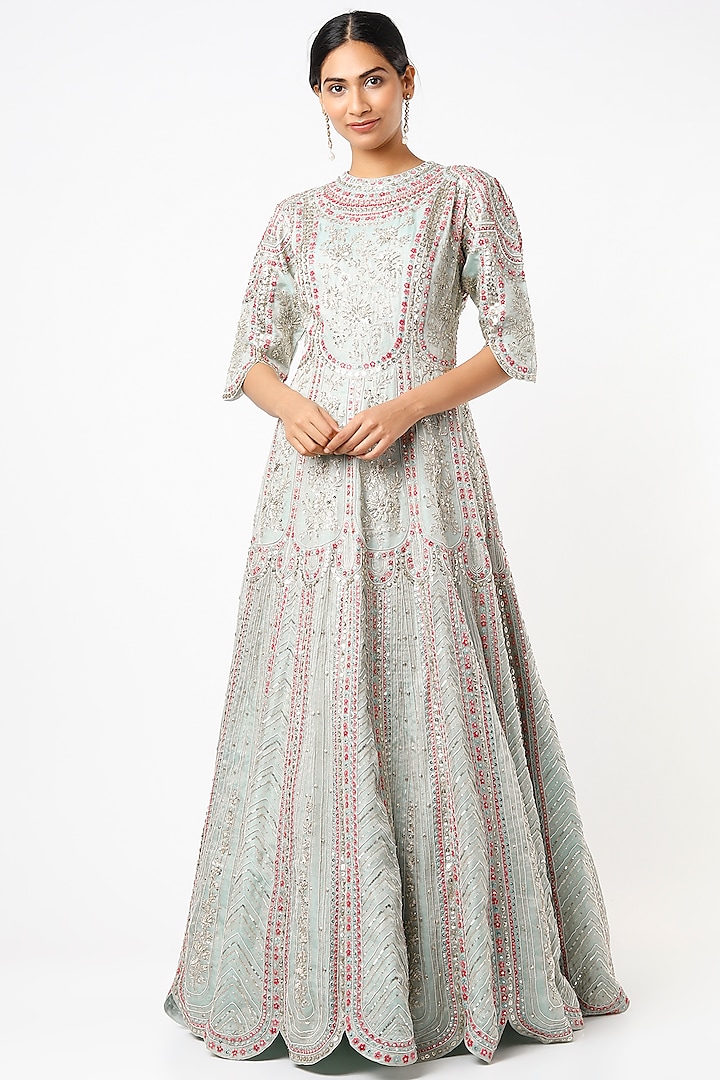 Grey Embroidered Gown by Osaa By Adarsh