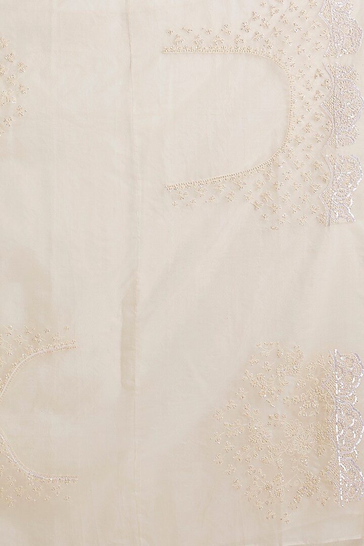 White Organza Reception Saree Set by OSAA By Adarsh at Pernia's Pop Up Shop