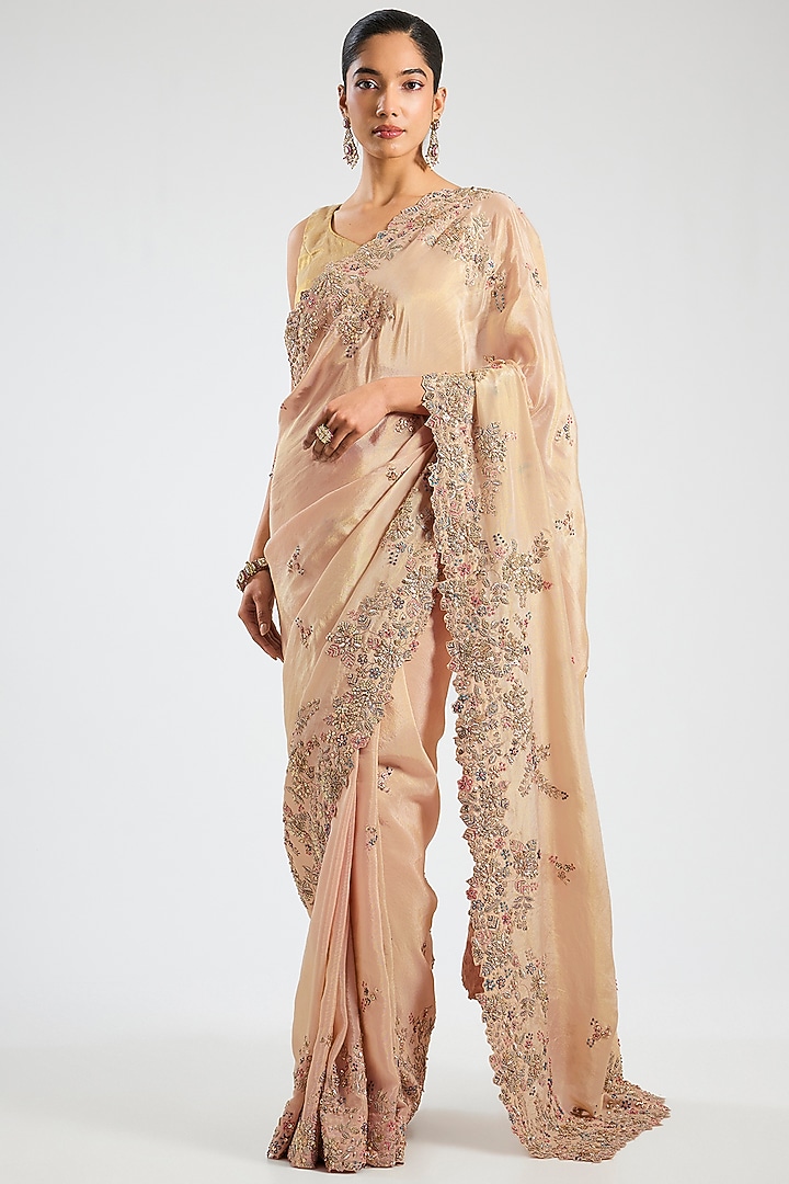 Dusty Lavender Mulberry Silk Reception Saree Set by OSAA By Adarsh at Pernia's Pop Up Shop