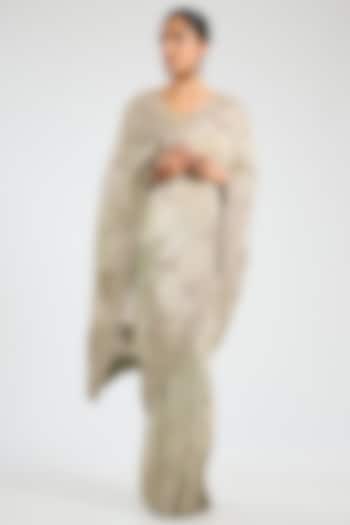 Frost Blue Mulberry Silk Reception Saree Set by OSAA By Adarsh at Pernia's Pop Up Shop