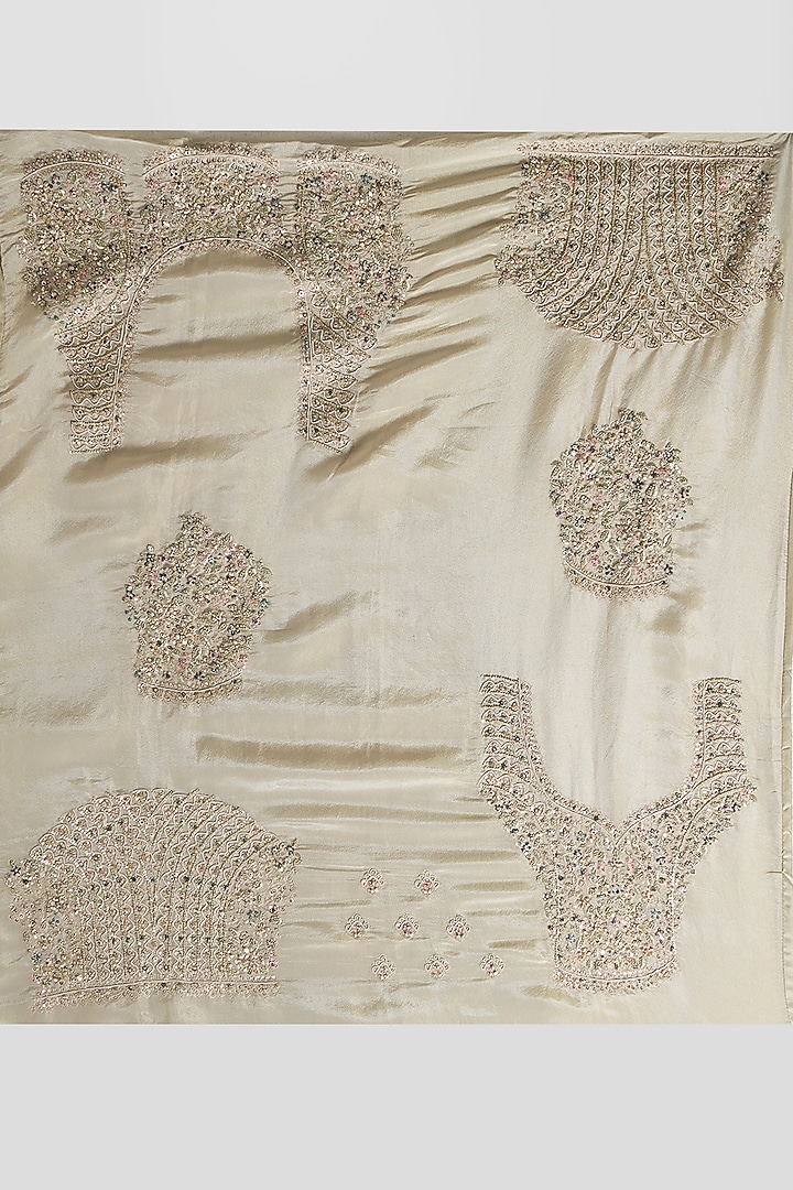 Frost Blue Mulberry Silk Reception Saree Set by OSAA By Adarsh at Pernia's Pop Up Shop
