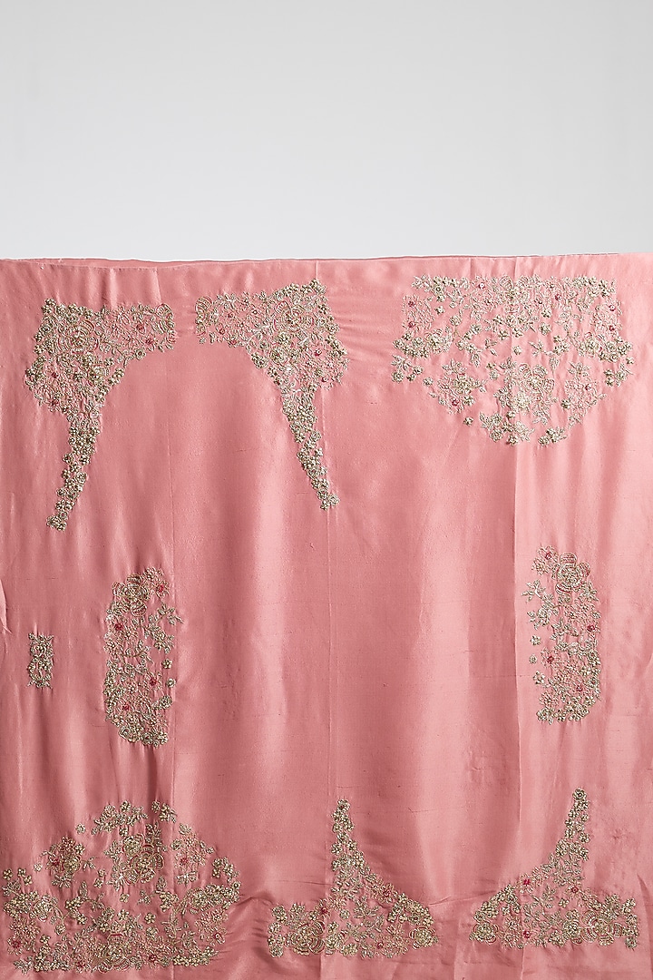 Cut Ruby Organza Embroidered Reception Saree Set by OSAA By Adarsh at Pernia's Pop Up Shop