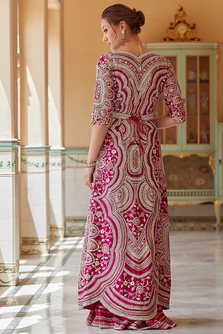 Scarlet Embroidered Jacket Set by OSAA By Adarsh at Pernia's Pop Up Shop