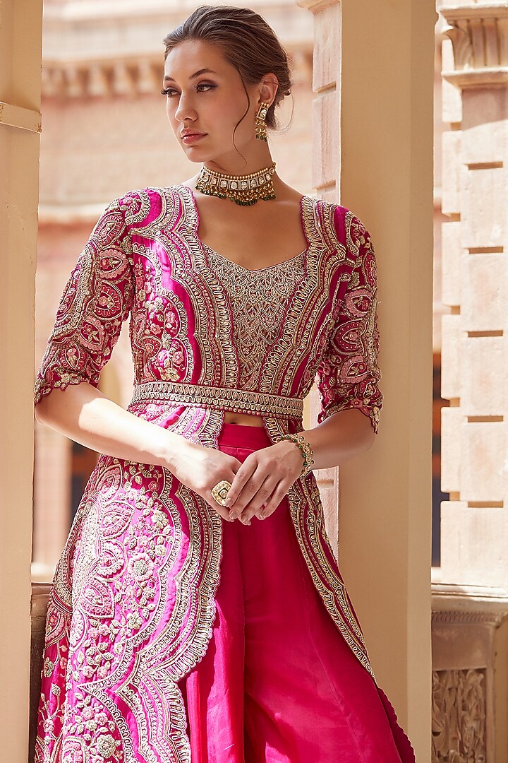 Scarlet Embroidered Jacket Set by OSAA By Adarsh at Pernia's Pop Up Shop