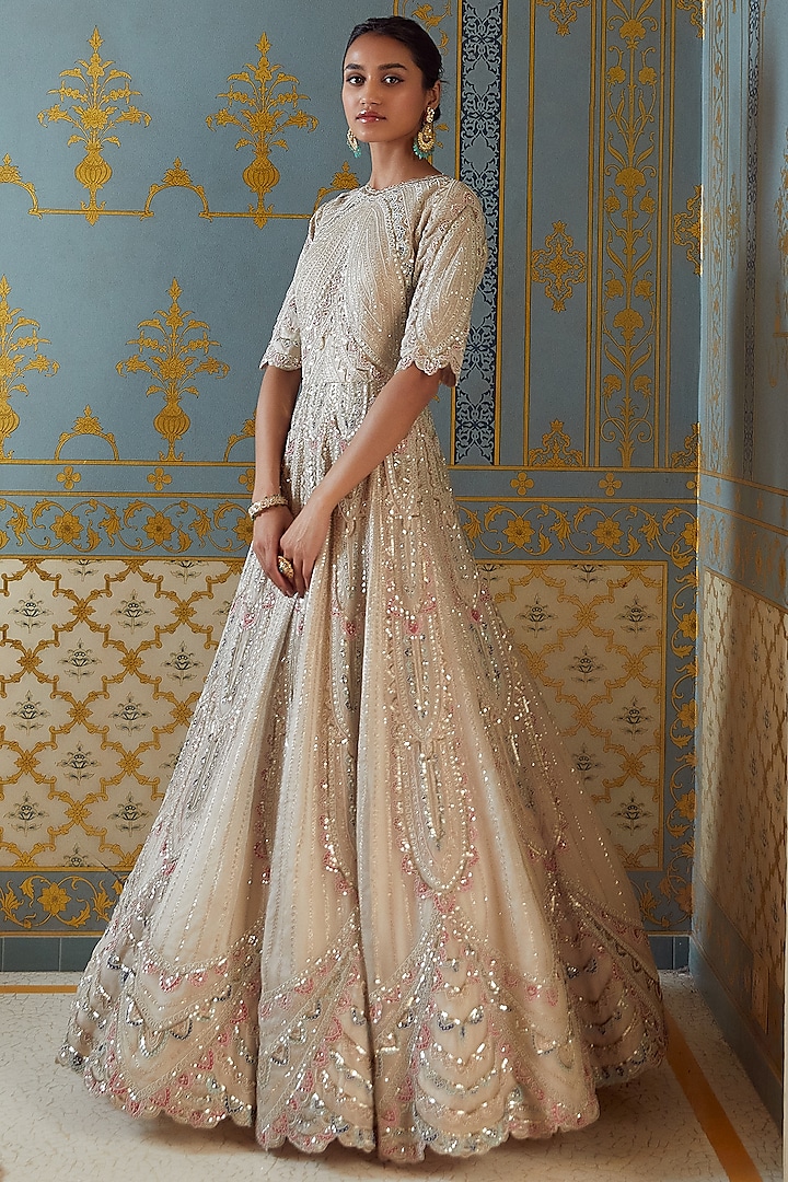 Pearl Embroidered Gown by OSAA By Adarsh
