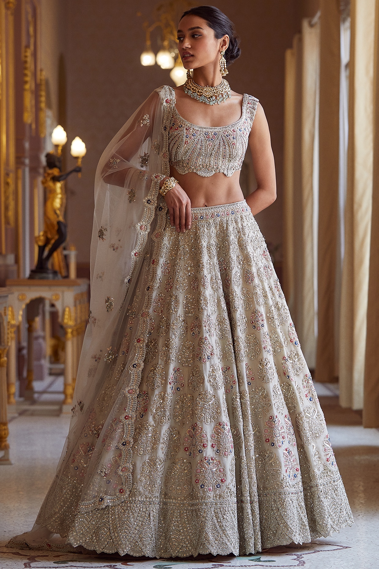 Designer Pearl Lehenga Only at Sheetal Designer Suits #weddingoutfit  #weddingdress #indianattire #indianwear #designerlehanga #lehengach... |  Instagram