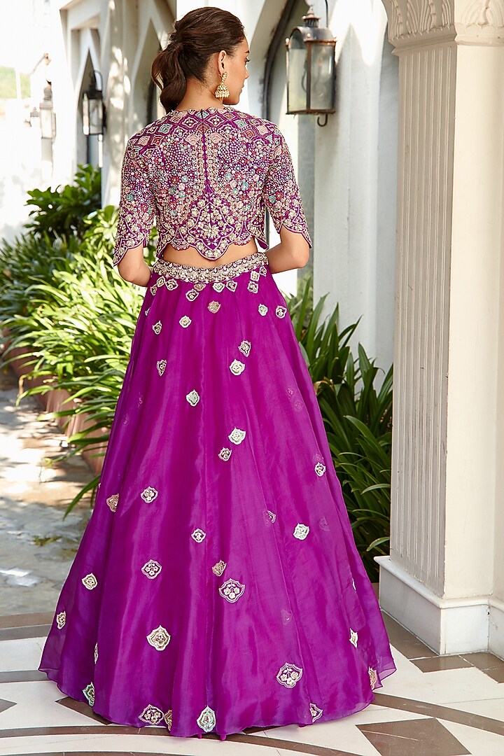 Purple Organza Skirt Set by OSAA By Adarsh at Pernia's Pop Up Shop