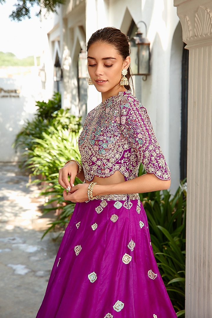 Purple Organza Skirt Set by OSAA By Adarsh at Pernia's Pop Up Shop