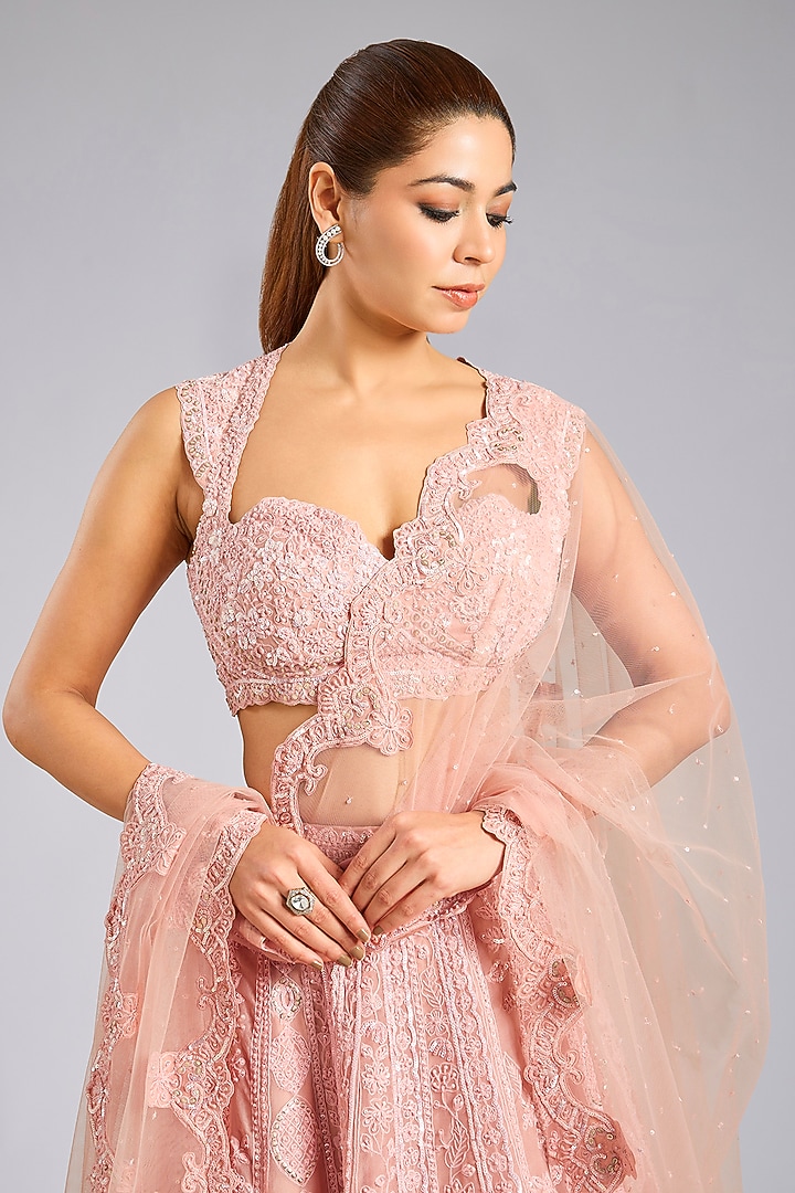 Coralie Rose Organza Bridal Lehenga Set by OSAA By Adarsh at Pernia's Pop Up Shop