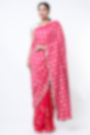 Fuchsia Embroidered Saree by OSAA By Adarsh