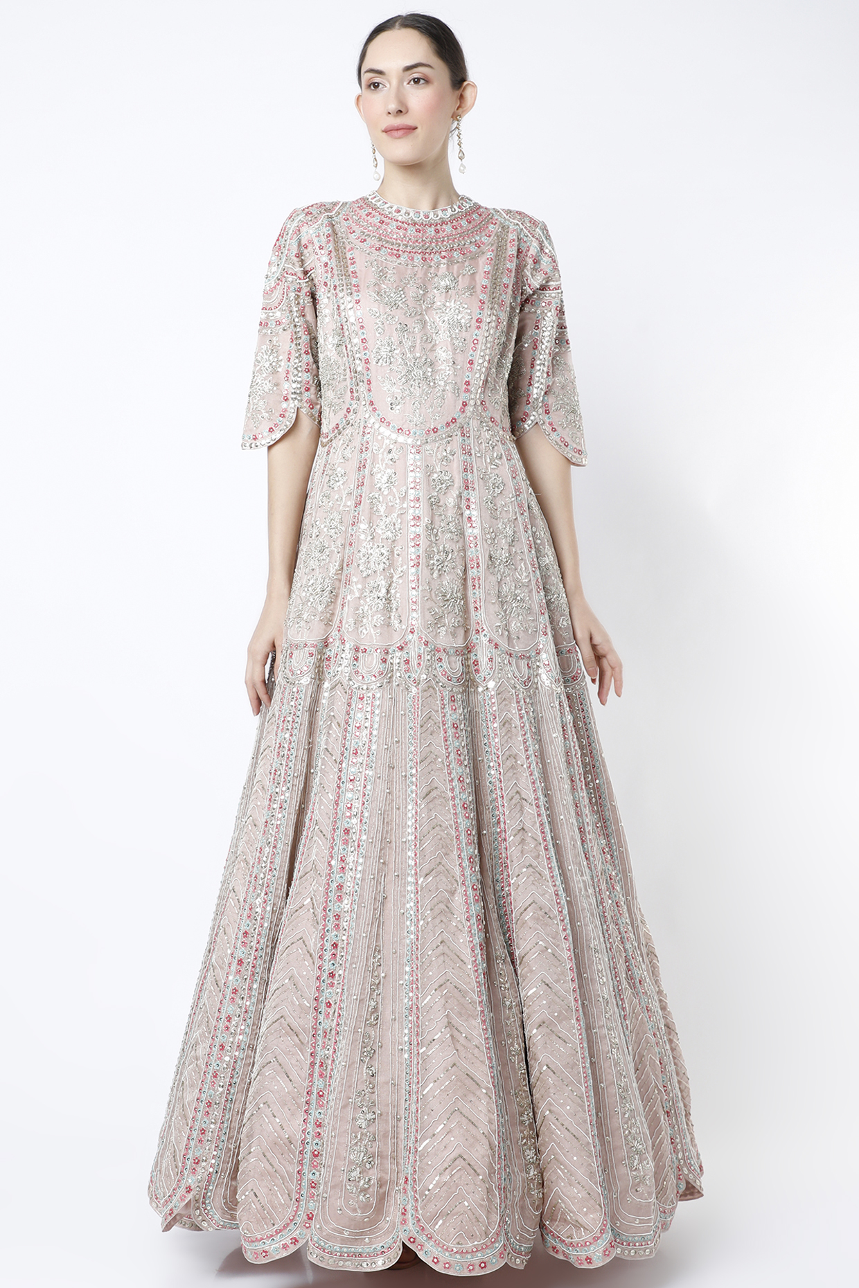 Sepia Rose Organza Gown by OSAA By Adarsh at Pernia's Pop Up Shop