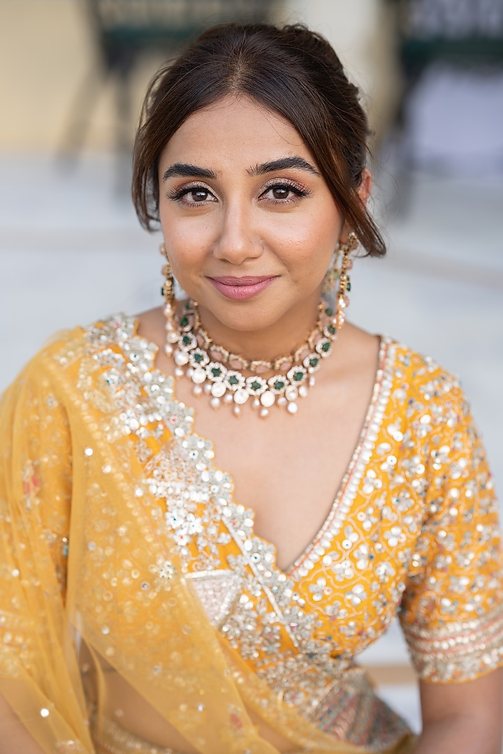 Orange Raw Silk Zardosi Embroidered Bridal Lehenga Set by OSAA By Adarsh at Pernia's Pop Up Shop