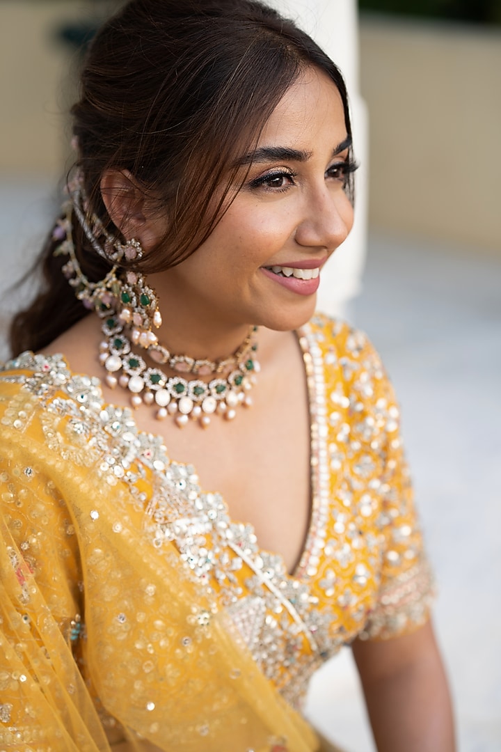 Orange Raw Silk Zardosi Embroidered Bridal Lehenga Set by OSAA By Adarsh at Pernia's Pop Up Shop