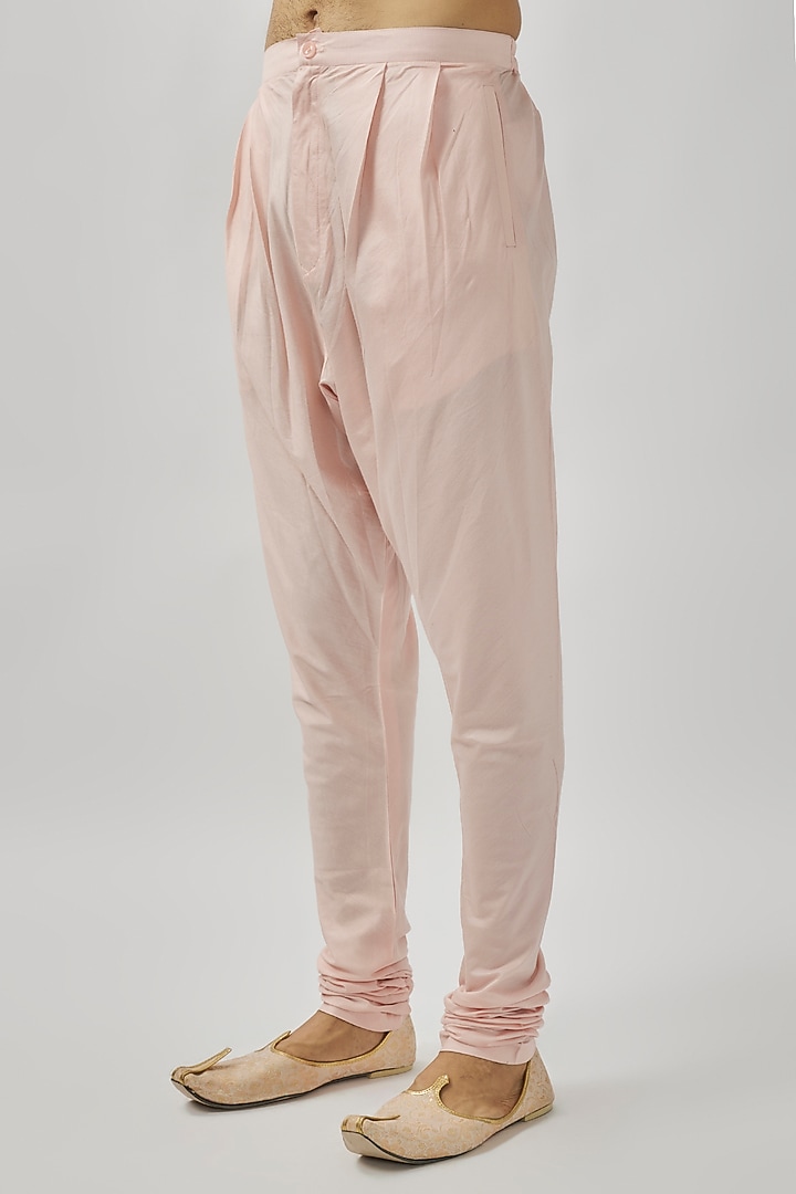 Flamingo Pink Raw Silk Zardosi & Aari Embroidered Groom Sherwani Set by OSAA By Adarsh Men at Pernia's Pop Up Shop