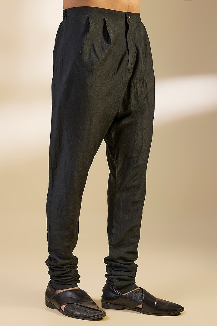 Black Silk Kurta Set by OSAA By Adarsh Men at Pernia's Pop Up Shop