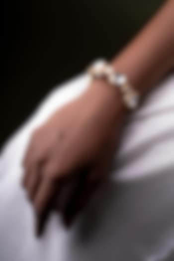 Gold Plated Kundan Polki Bangle In Sterling Silver by OSVAG INDIA at Pernia's Pop Up Shop