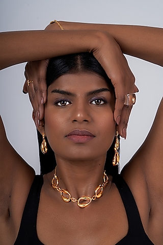 Gold Plated Necklace In Sterling Silver by OSVAG INDIA