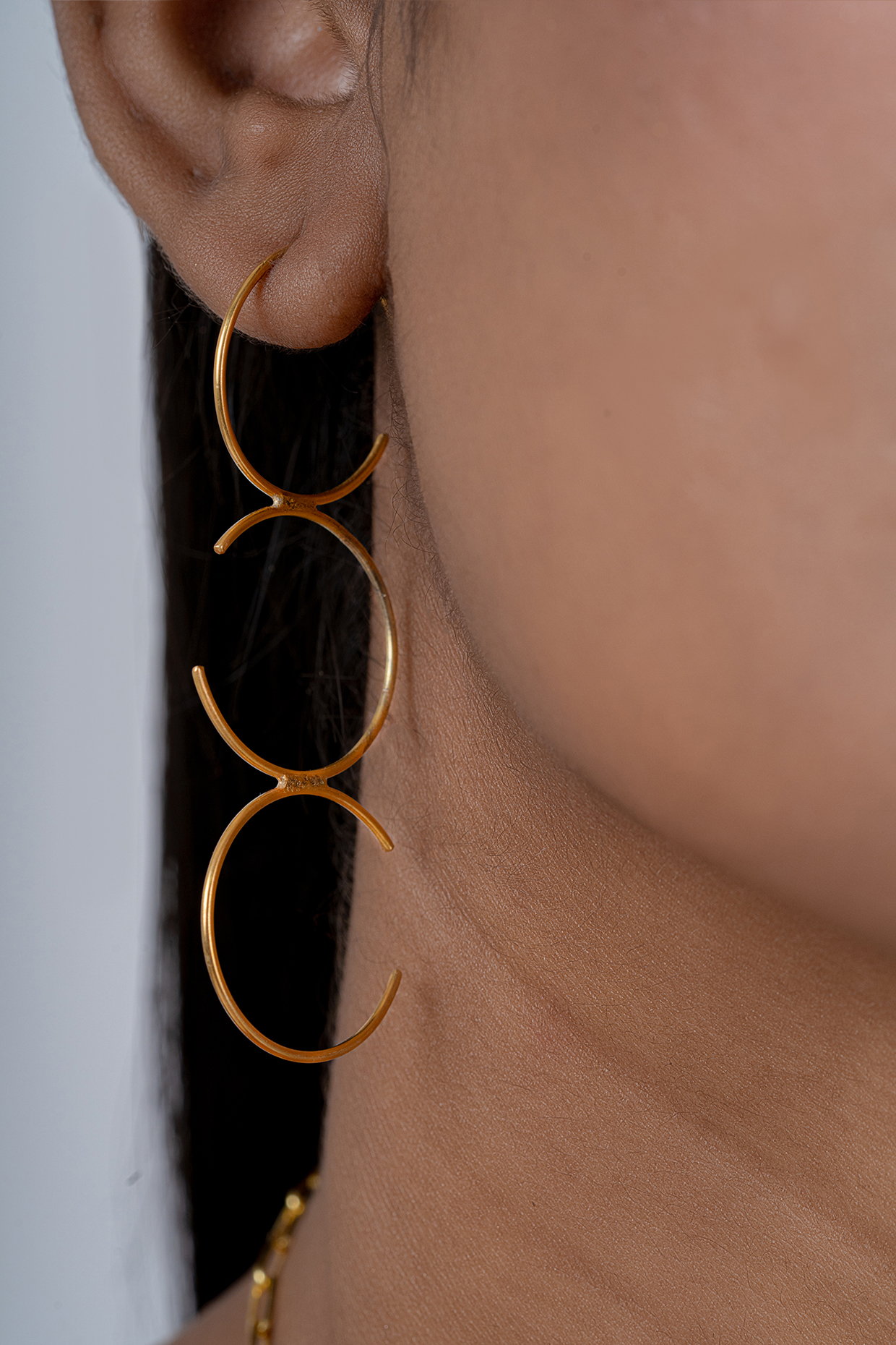 Gold Plated Dangler Earrings In Sterling Silver by OSVAG INDIA