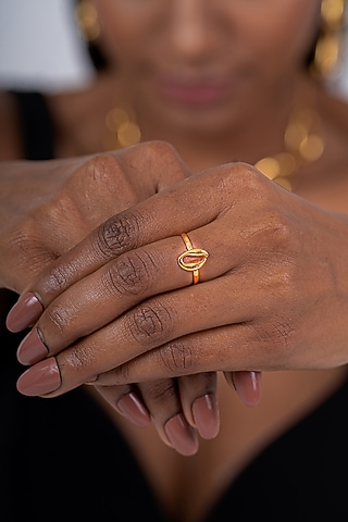 Gold Plated Ring In Sterling Silver by OSVAG INDIA