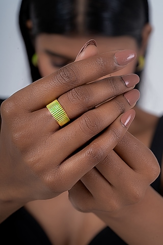 Gold Plated Ring In Sterling Silver by OSVAG INDIA