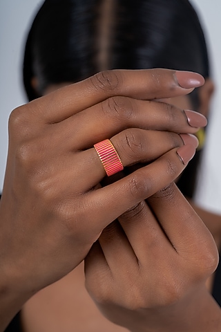 Gold Plated Ring In Sterling Silver by OSVAG INDIA