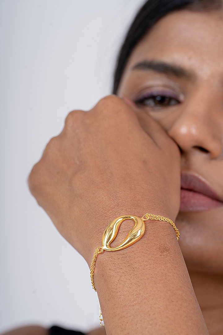 Gold Plated Bracelet In Sterling Silver by OSVAG INDIA at Pernia's Pop Up Shop