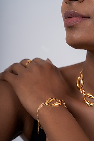 Gold Plated Bracelet In Sterling Silver by OSVAG INDIA