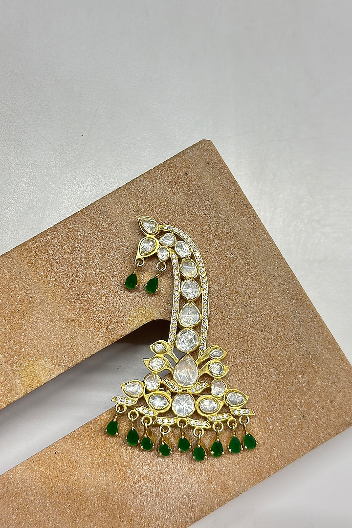 Gold Plated Kundan Polki Handcrafted Kilangi In Sterling Silver by OSVAG INDIA at Pernia's Pop Up Shop