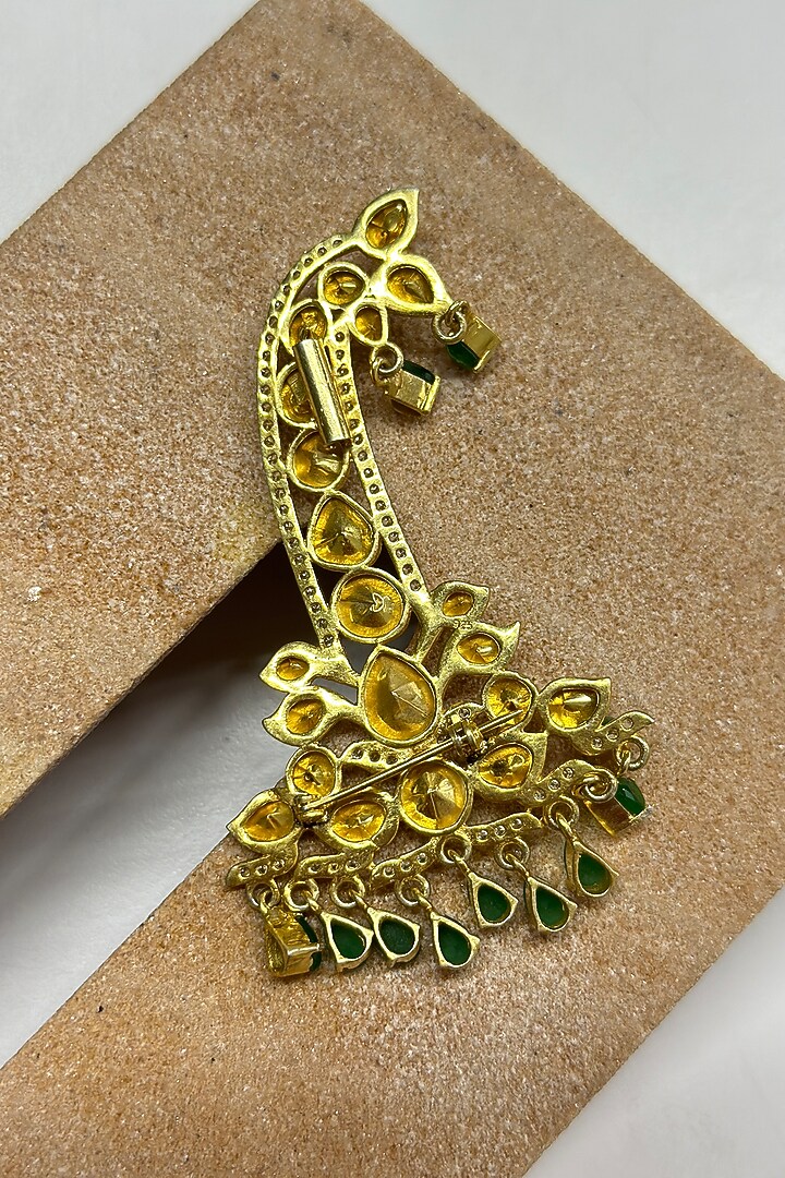 Gold Plated Kundan Polki Handcrafted Kilangi In Sterling Silver by OSVAG INDIA at Pernia's Pop Up Shop