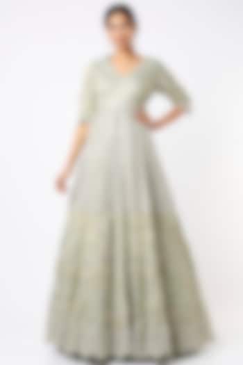 Frost Blue Embroidered Gown by Osaa By Adarsh