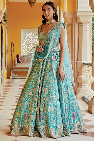 Firozi Embroidered Lehenga Set by Osaa By Adarsh