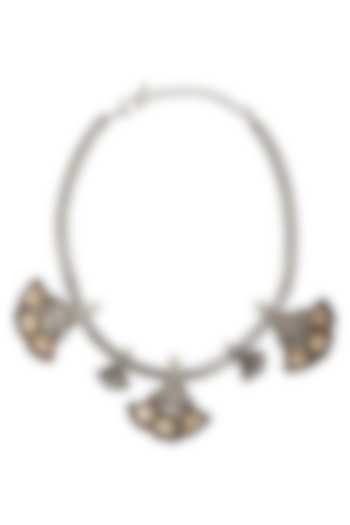 Gunmetal Finish Swarovski Crystals Necklace by Outhouse at Pernia's Pop Up Shop