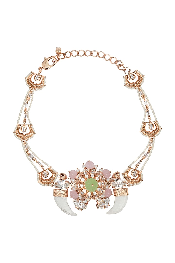 Rose Gold Finish Swarovski Crystal Necklace by Outhouse at Pernia's Pop Up Shop