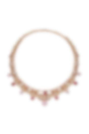 Rose Gold Finish Cubic Zirconia Necklace by Outhouse