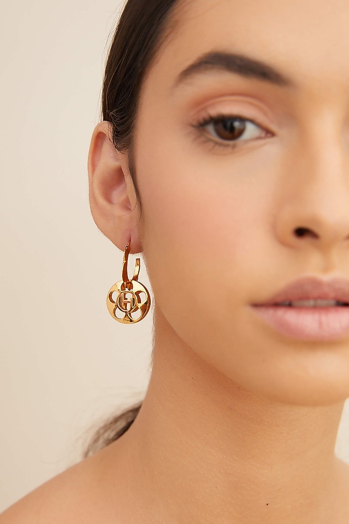 Gold Plated Drop Earrings by Outhouse at Pernia's Pop Up Shop