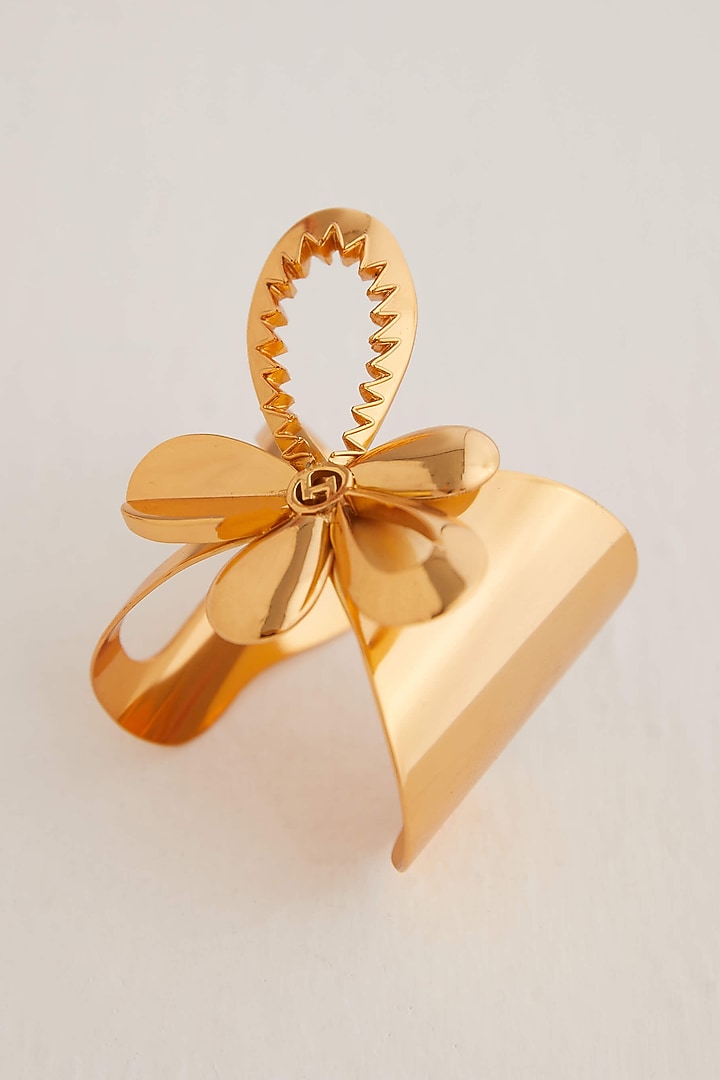 Gold Plated Tuberose Cuff by Outhouse at Pernia's Pop Up Shop