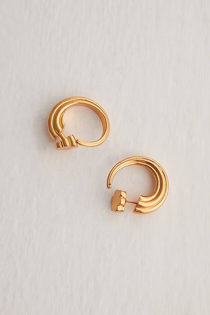 Gold Plated Tuscon Hoop Earrings by Outhouse at Pernia's Pop Up Shop
