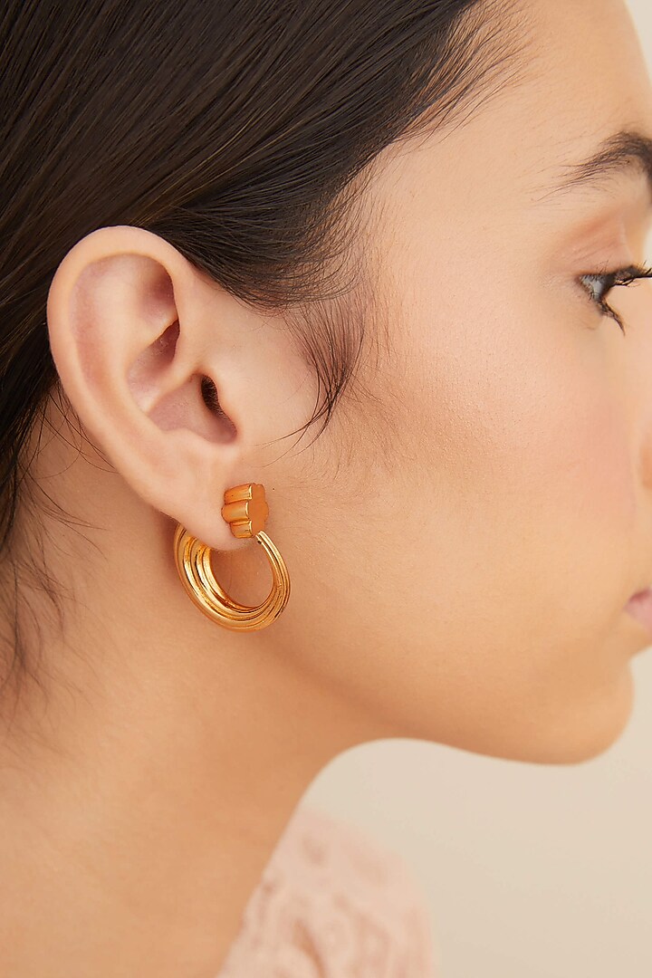 Gold Plated Tuscon Hoop Earrings by Outhouse at Pernia's Pop Up Shop