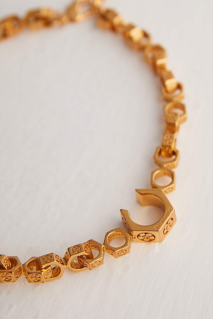 Gold Plated Bolt Link Necklace by Outhouse at Pernia's Pop Up Shop