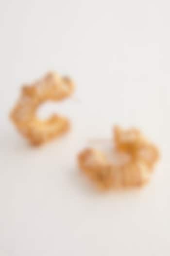 Gold Plated Spring Hoop Earrings by Outhouse at Pernia's Pop Up Shop