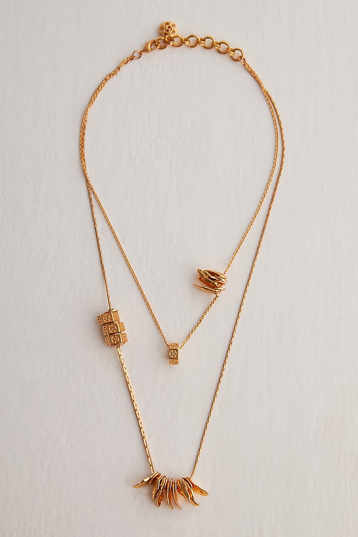 Gold Plated Bolt Layered Necklace by Outhouse at Pernia's Pop Up Shop