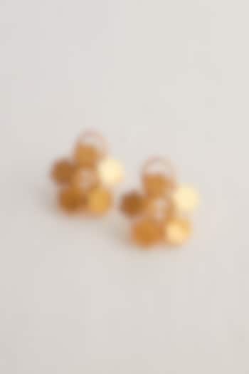 Gold Finish Clump Stud Earrings by Outhouse at Pernia's Pop Up Shop