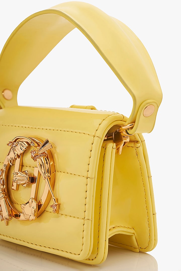 Yellow Vegan Leather Nano Bag by Outhouse at Pernia's Pop Up Shop