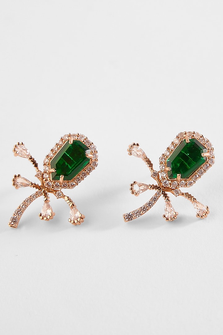 Rose Gold Plated Crystal Faena Mini Stud Earrings by Outhouse at Pernia's Pop Up Shop