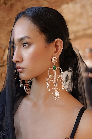 Rose Gold Plated Crystal & Swarovski Stone Le Sunset Earrings by Outhouse