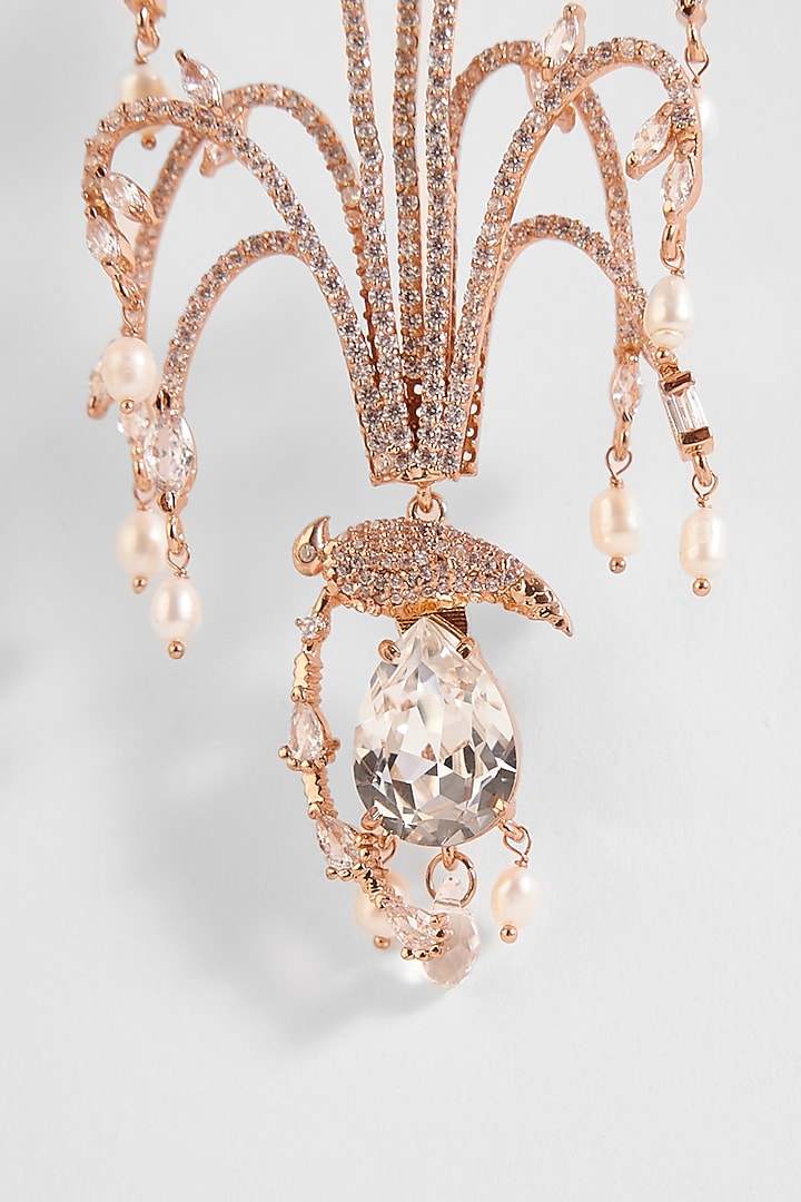 Rose Gold Plated Crystal & Swarovski Stone Le Sunset Earrings by Outhouse at Pernia's Pop Up Shop