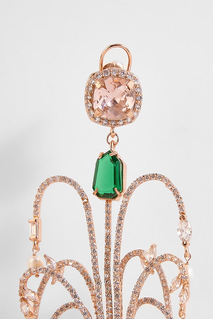 Rose Gold Plated Crystal & Swarovski Stone Le Sunset Earrings by Outhouse at Pernia's Pop Up Shop